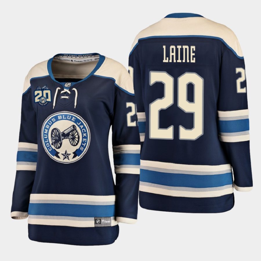 women blue jackets patrik laine blue 2020 21 20th anniversary alternate jersey