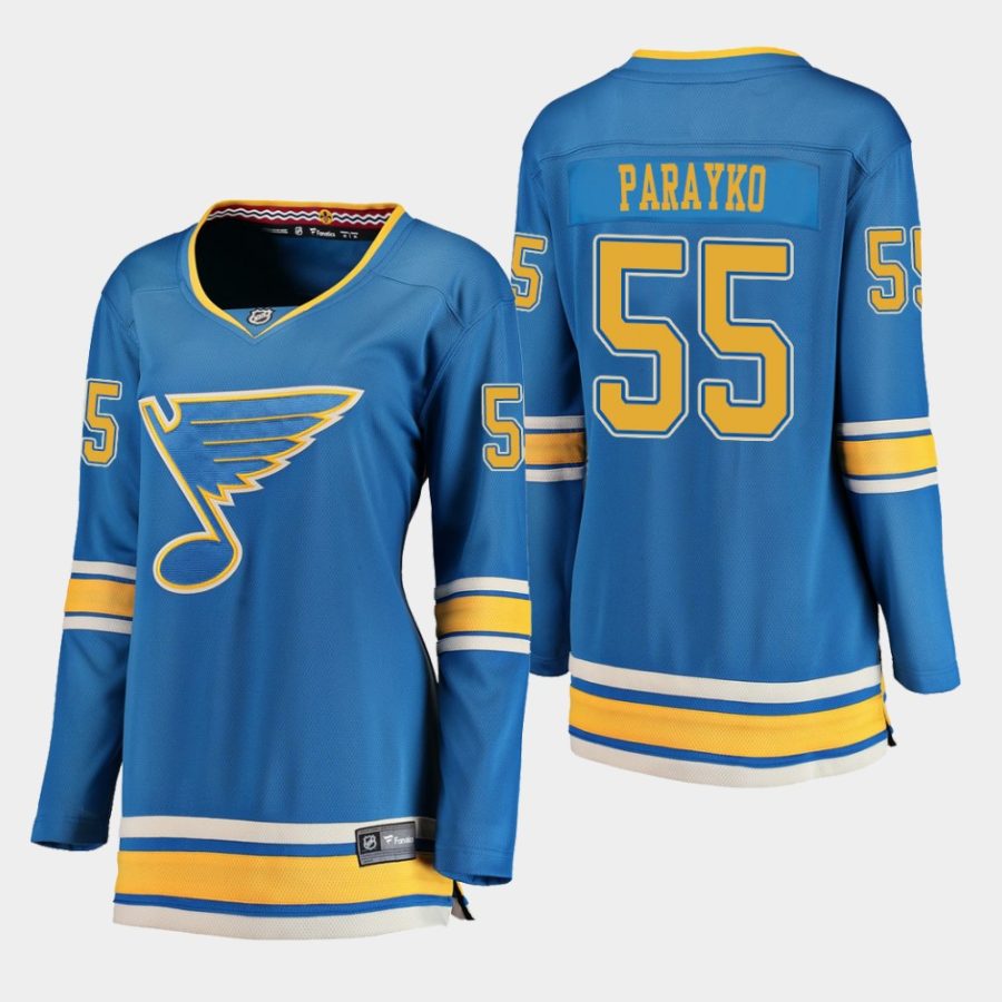 women blues colton parayko blue alternate breakaway player jersey