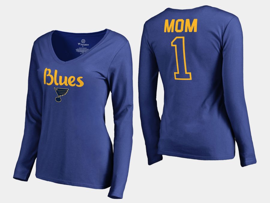 women blues mothers day number 1 mom long sleeve t shirt