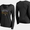 women bruins black graceful long sleeve v neck t shirt