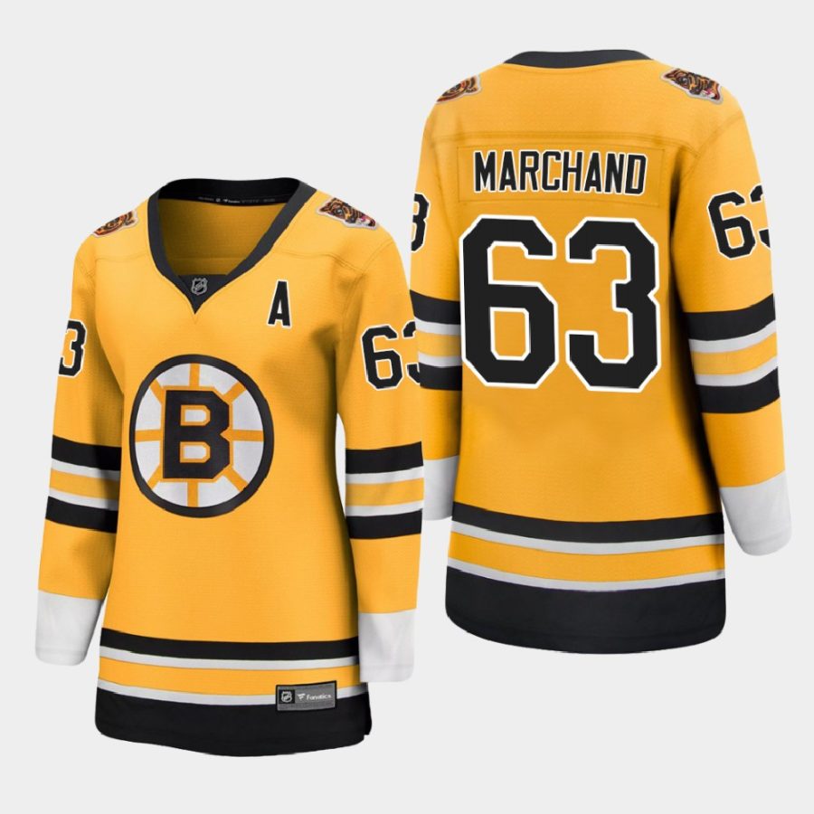 women bruins brad marchand gold 2021 special edition jersey