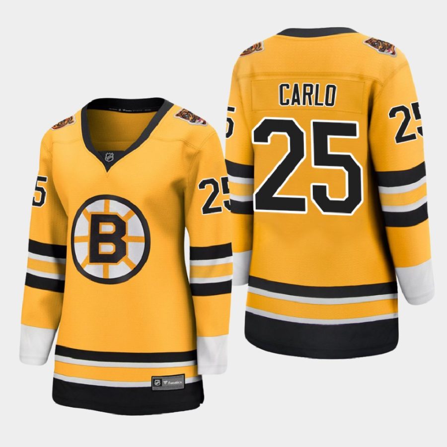 women bruins brandon carlo gold 2021 special edition jersey