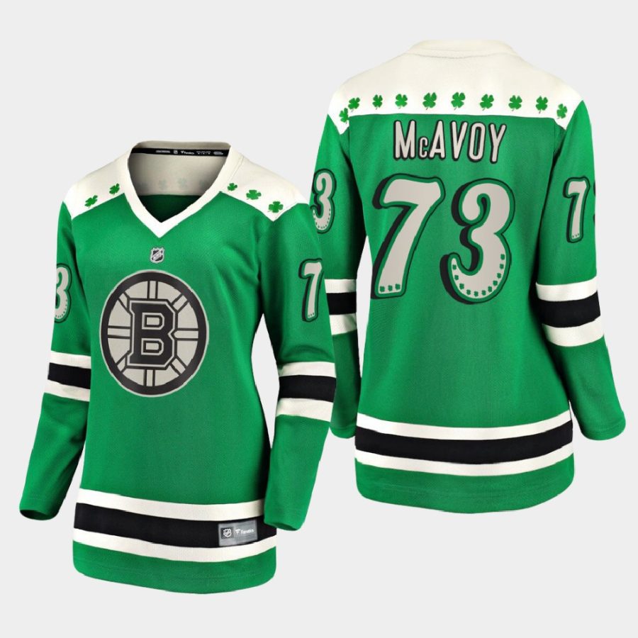 women bruins charlie mcavoy green 2021 st. patricks day jersey