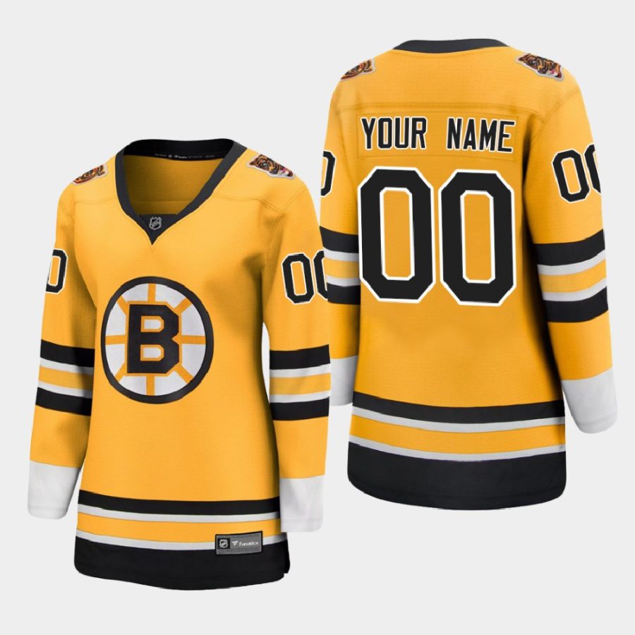 women bruins custom gold 2021 special edition jersey