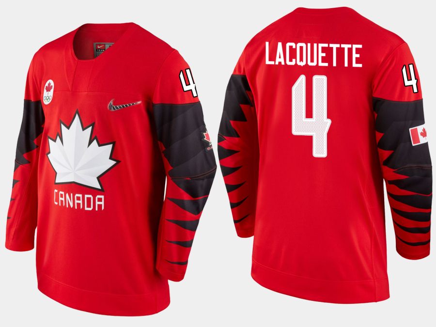 women canada team brigette lacquette 2018 pyeongchang olympics red player jersey