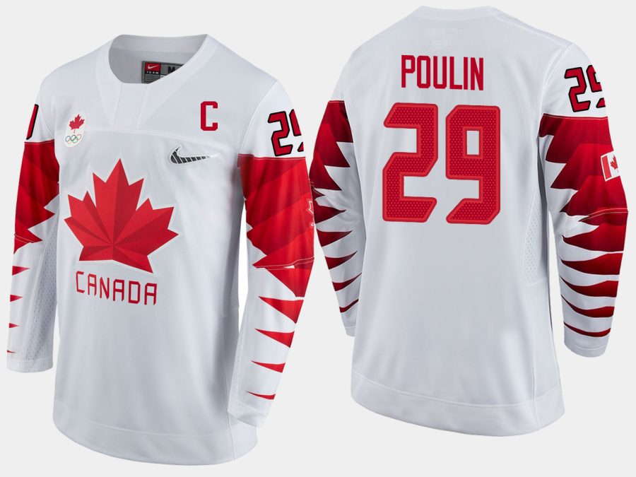 women canada team marie philip poulin 2018 pyeongchang olympics white player jersey