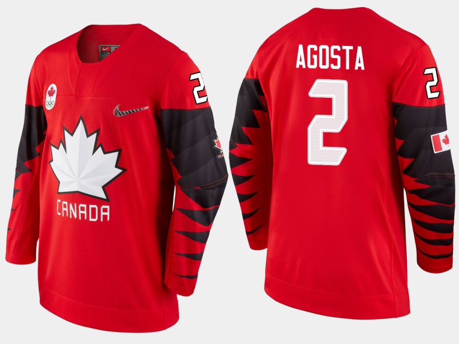 women canada team meghan agosta 2018 pyeongchang olympics red player jersey