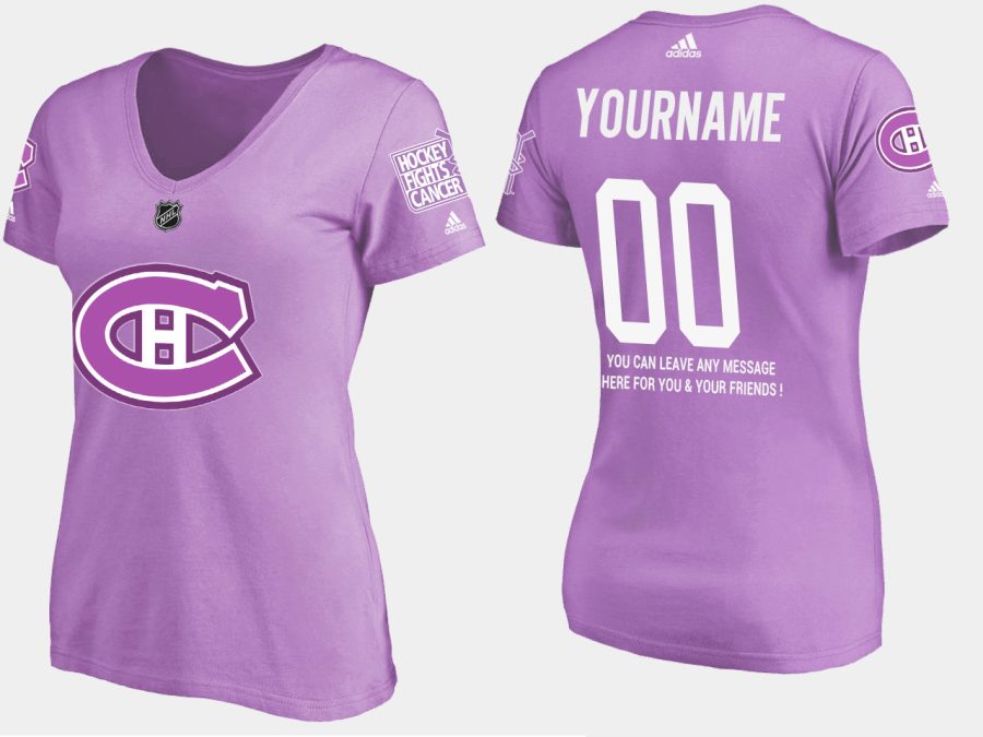 women canadiens custom fights cancer purple t shirt