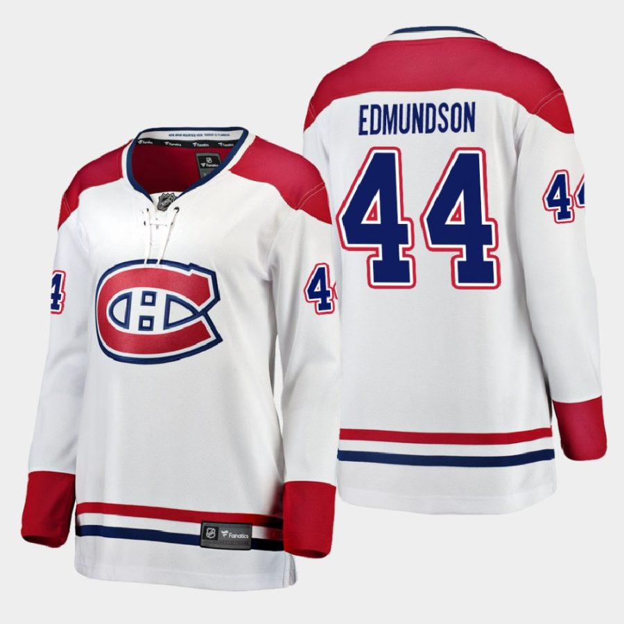 women canadiens joel edmundson white 2020 21 away breakaway player jersey