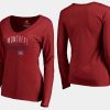 women canadiens red graceful long sleeve v neck t shirt