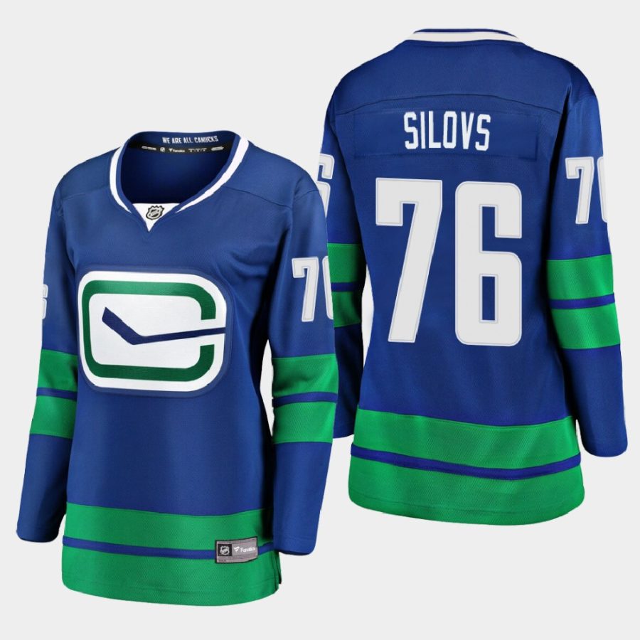 women canucks arturs silovs blue 2021 alternate jersey