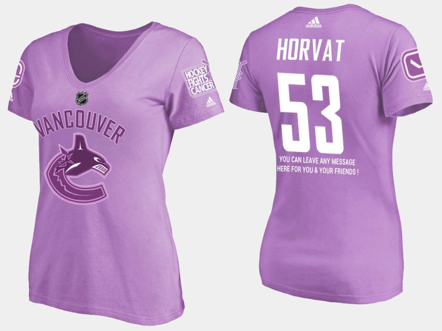 women canucks bo horvat fights cancer purple t shirt