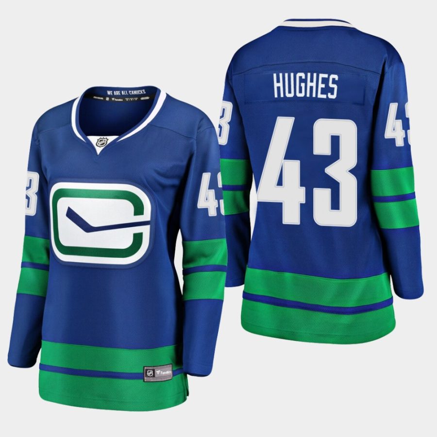 women canucks quinn hughes royal alternate premier jersey