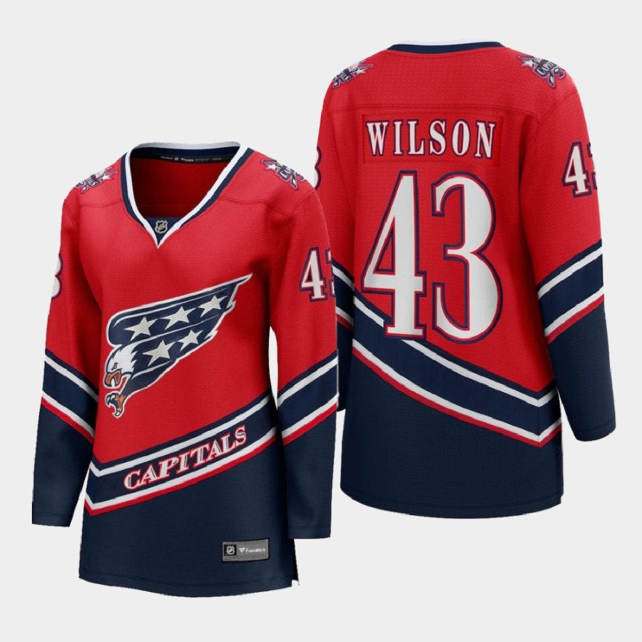 women capitals tom wilson red 2020 21 reverse retro special edition breakaway player jersey