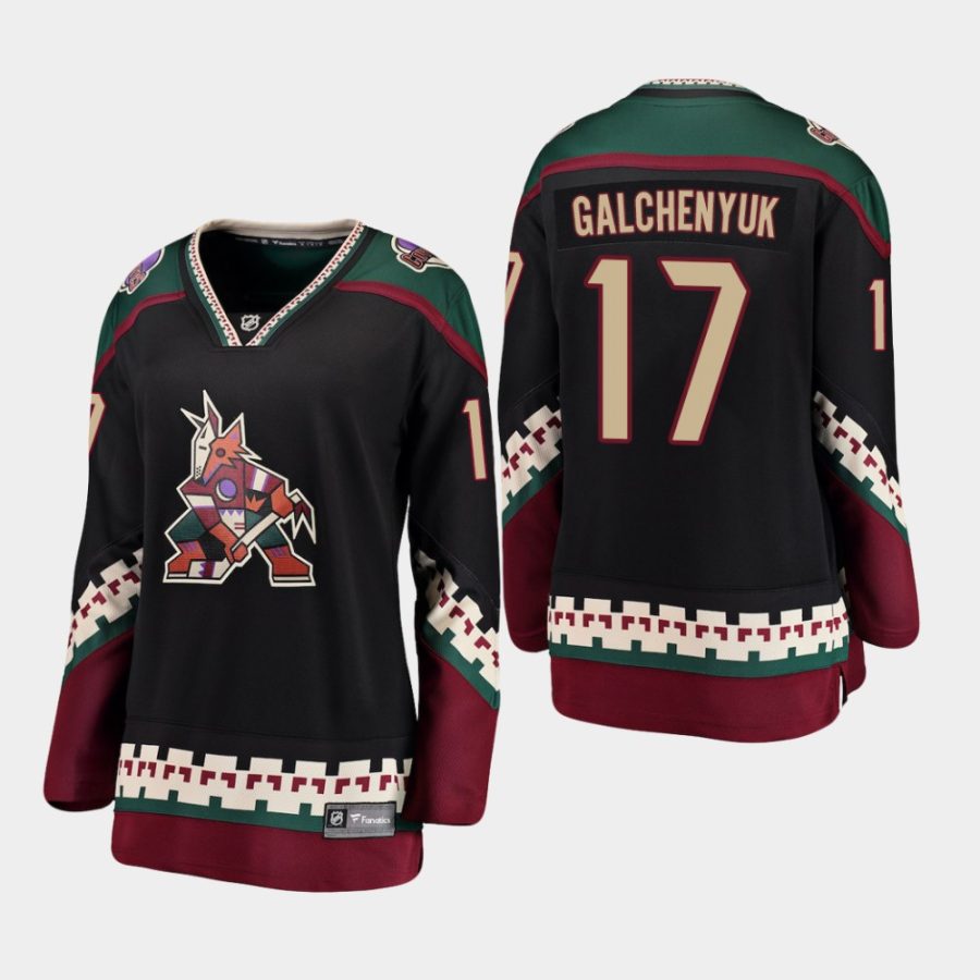 women coyotes alex galchenyuk black alternate breakaway player jersey