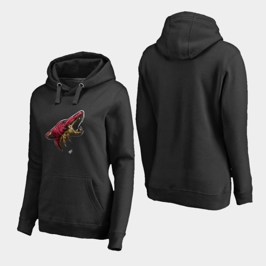 women coyotes black midnight mascot primary hoodie