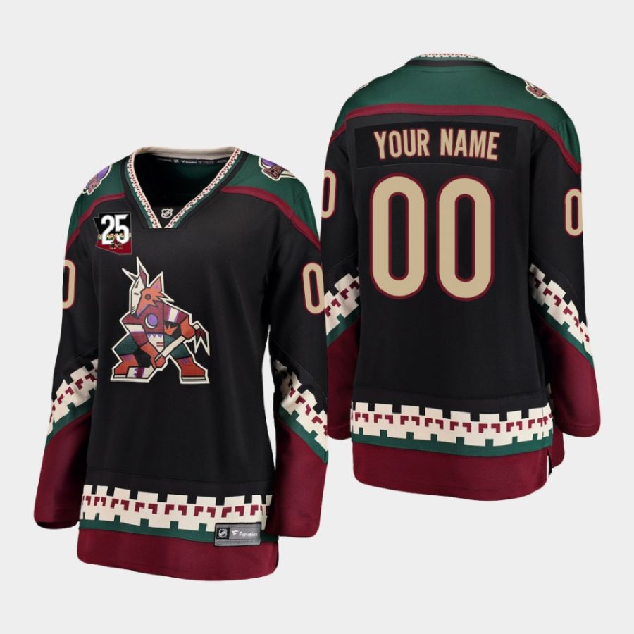 women coyotes custom black 2020 21 25th anniversary kachina alternate jersey