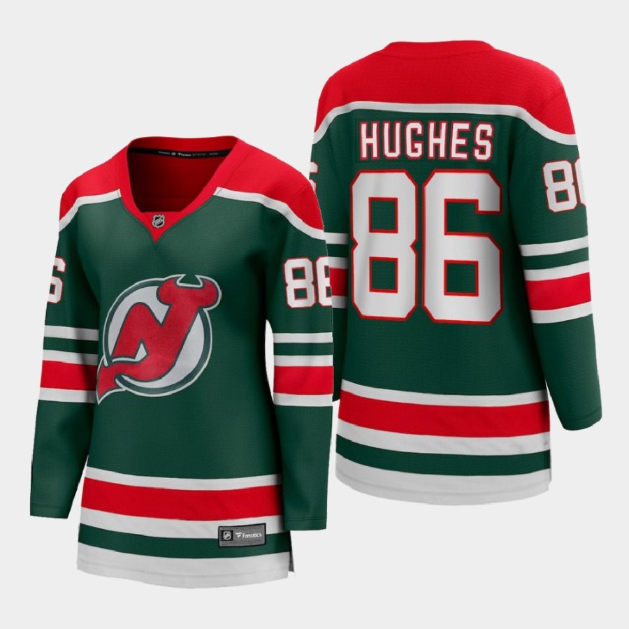 women devils jack hughes green 2020 21 reverse retro special edition breakaway player jersey