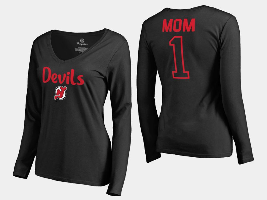 women devils mothers day number 1 mom long sleeve t shirt