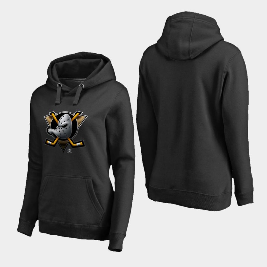 women ducks black midnight mascot primary hoodie