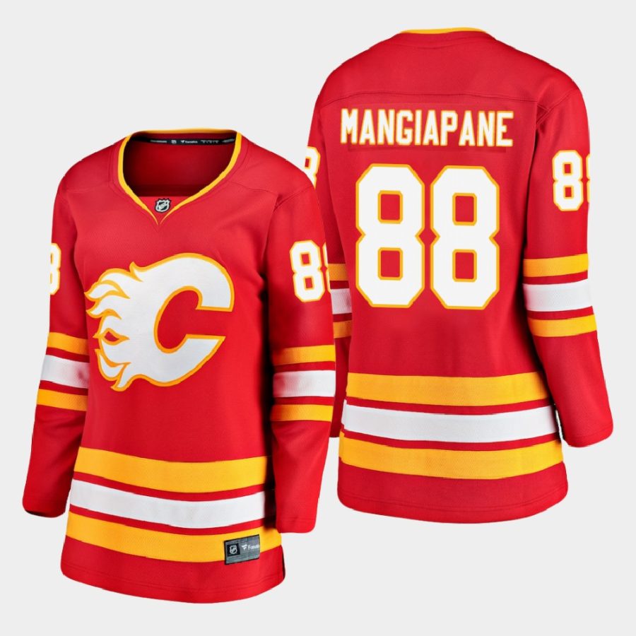 women flames andrew mangiapane red 2020 21 home premier breakaway jersey