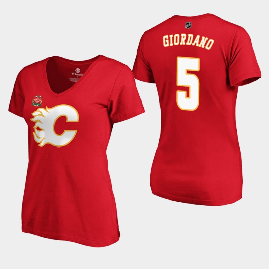 women flames mark giordano red heritage classic primary logo t shirt