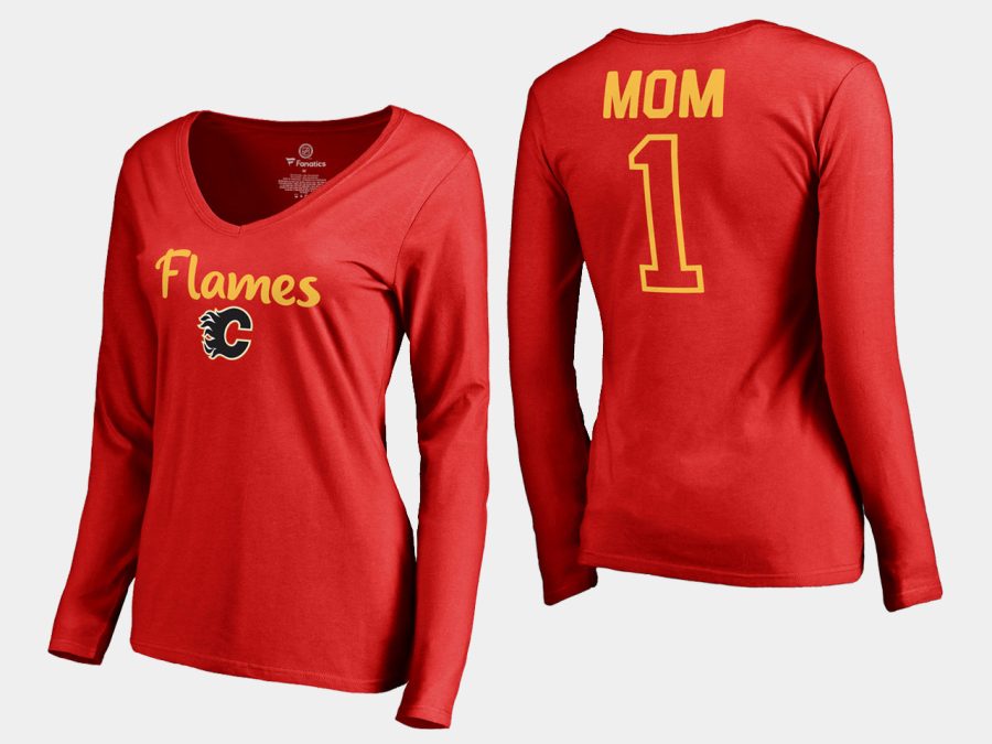 women flames mothers day number 1 mom long sleeve t shirt