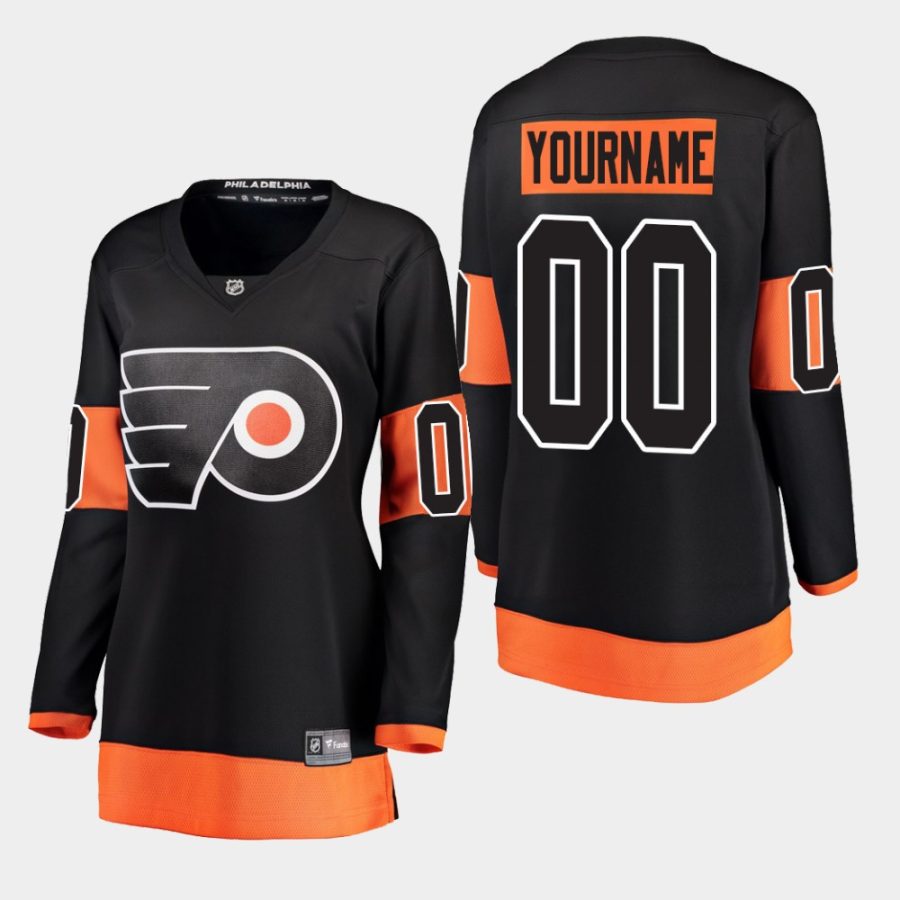 women flyers custom black alternate breakaway player jersey