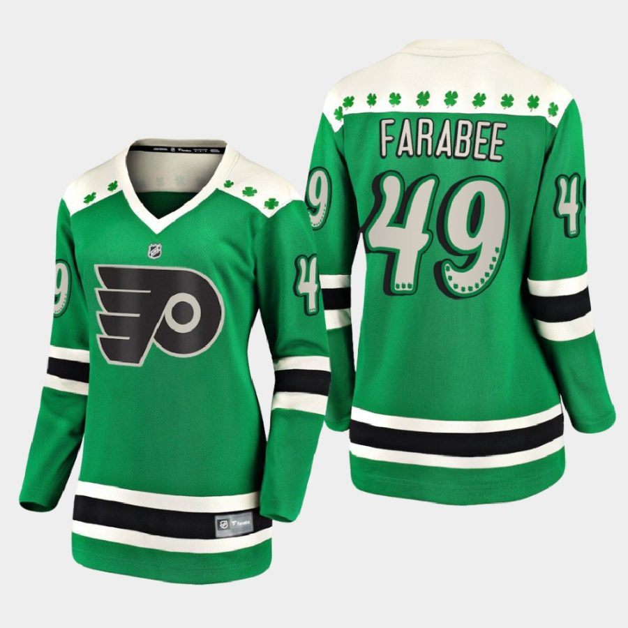 women flyers joel farabee green 2021 st. patricks day jersey