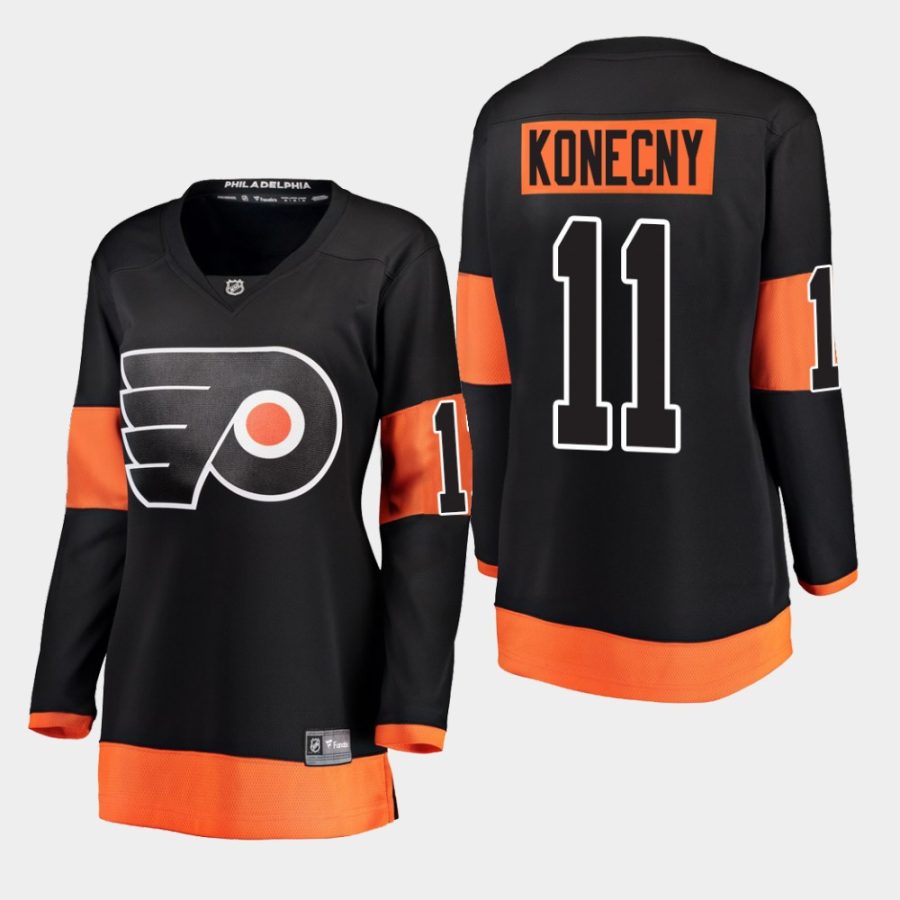 women flyers travis konecny black alternate breakaway player jersey