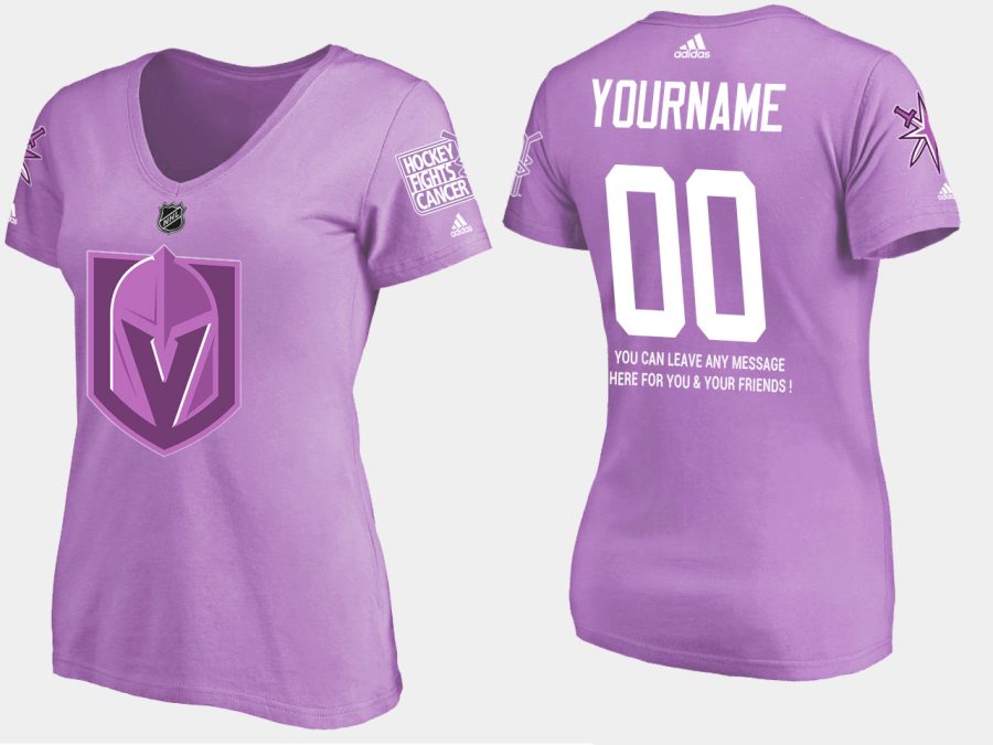 women golden knights custom fights cancer purple t shirt