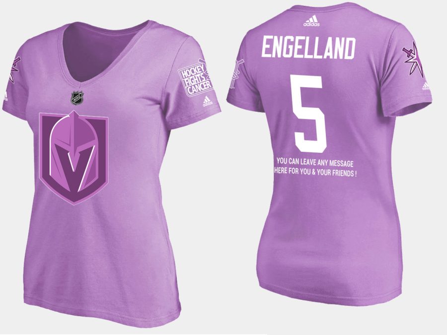 women golden knights deryk engelland fights cancer purple t shirt