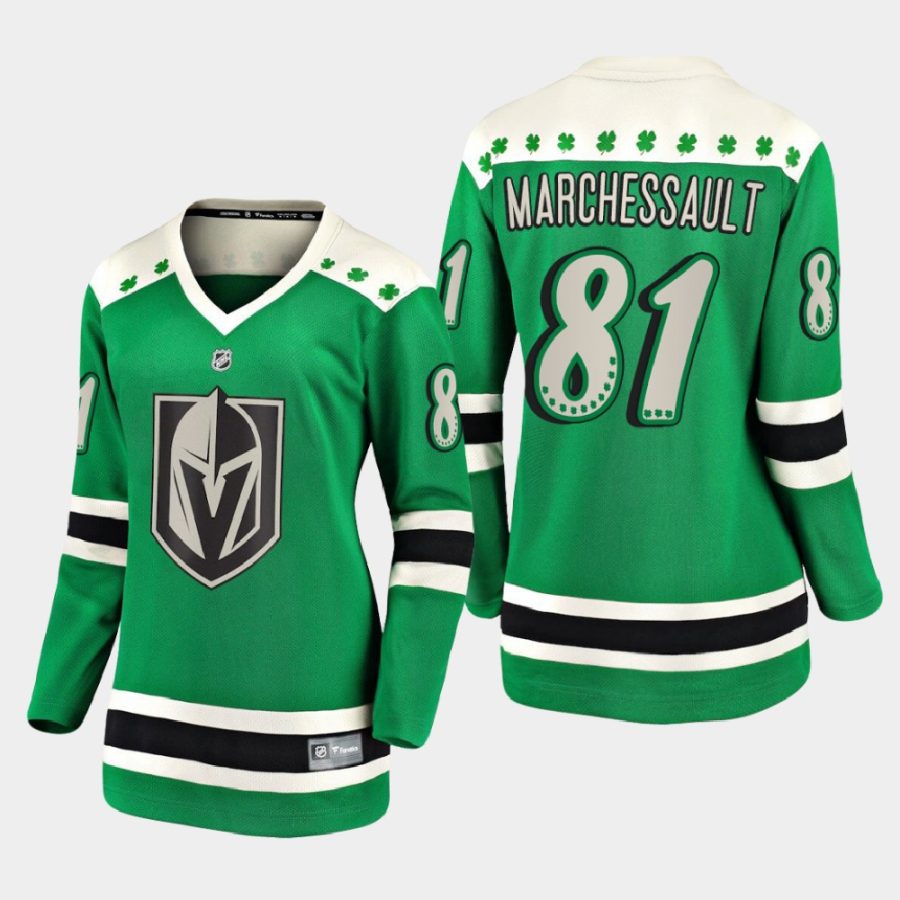 women golden knights jonathan marchessault green 2021 st. patricks day jersey