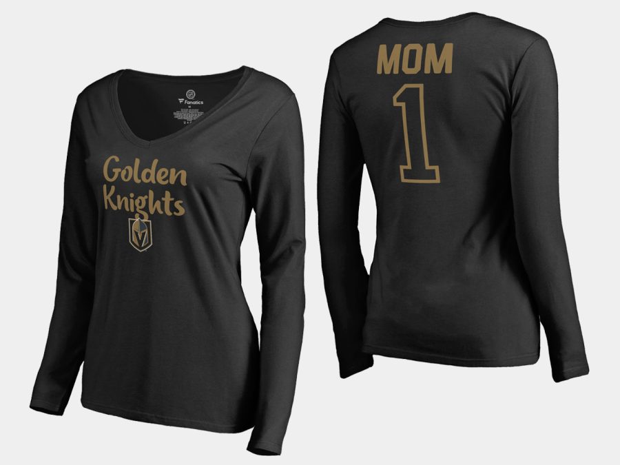 women golden knights mothers day number 1 mom long sleeve t shirt