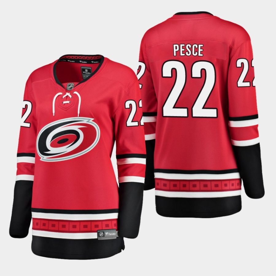 women hurricanes brett pesce home breakaway player jersey