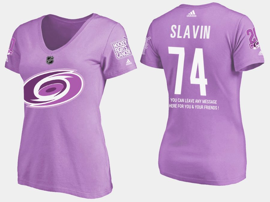 women hurricanes jaccob slavin fights cancer purple t shirt