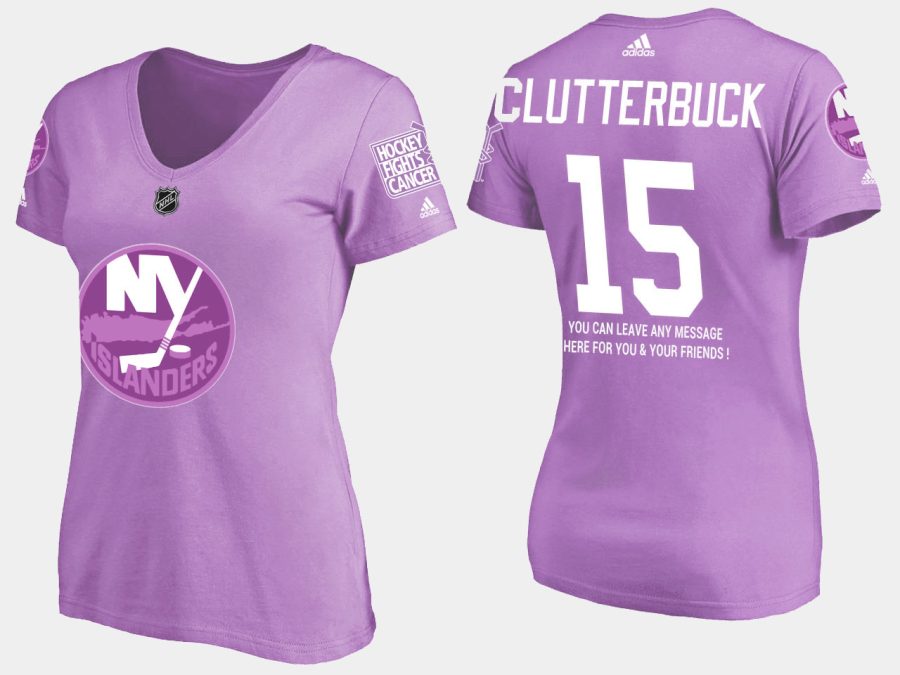 women islanders cal clutterbuck fights cancer purple t shirt