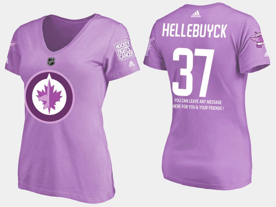 women jets connor hellebuyck fights cancer purple t shirt