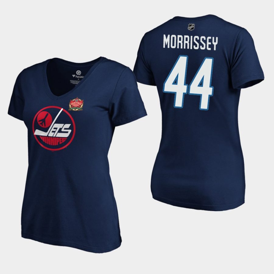 women jets josh morrissey navy 2019 heritage classic primary logo t shirt