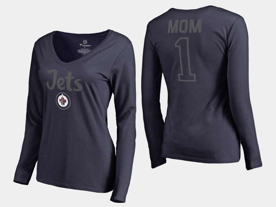 women jets mothers day number 1 mom long sleeve t shirt