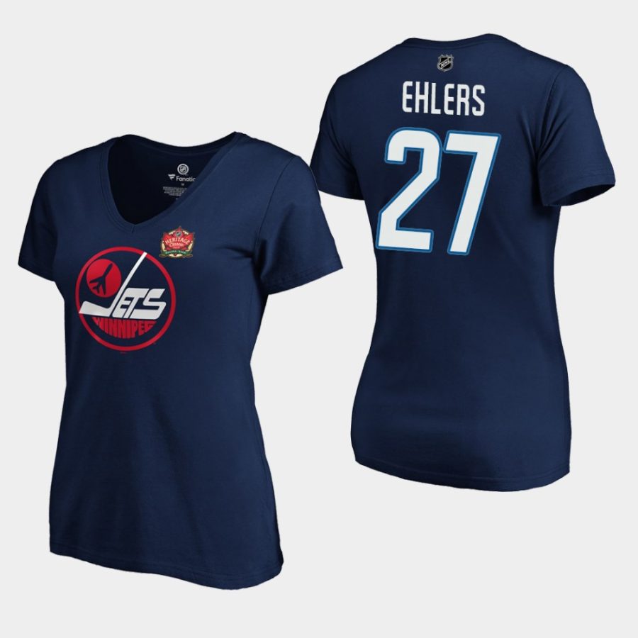 women jets nikolaj ehlers navy 2019 heritage classic primary logo t shirt