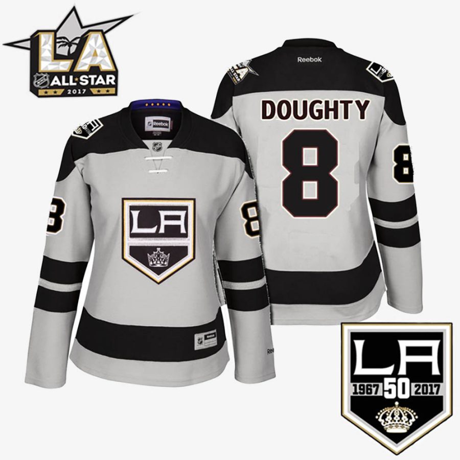 women kings drew doughty gray 50th anniversary jersey