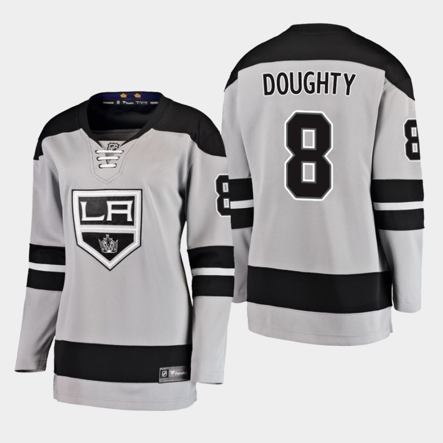 women kings drew doughty gray alternate breakaway player jersey