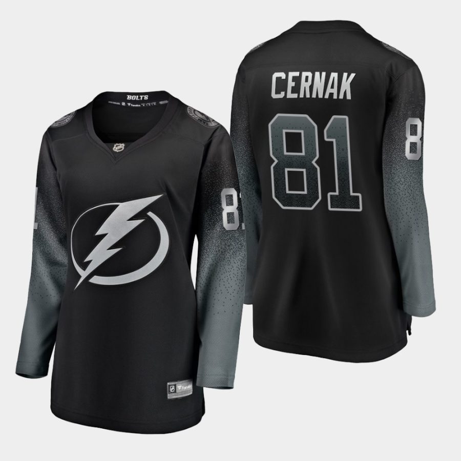 women lightning erik cernak black alternate breakaway jersey