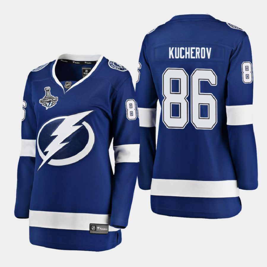 women lightning nikita kucherov blue 2020 stanley cup champions home breakaway player jersey