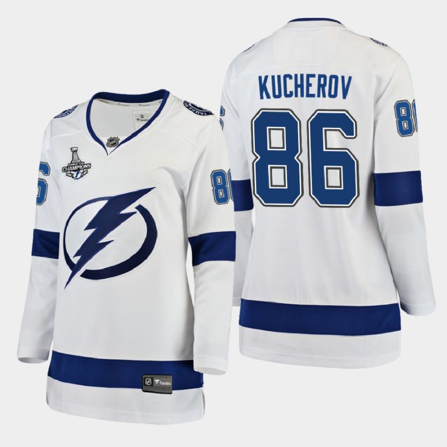 women lightning nikita kucherov white 2020 stanley cup champions away breakaway player jersey