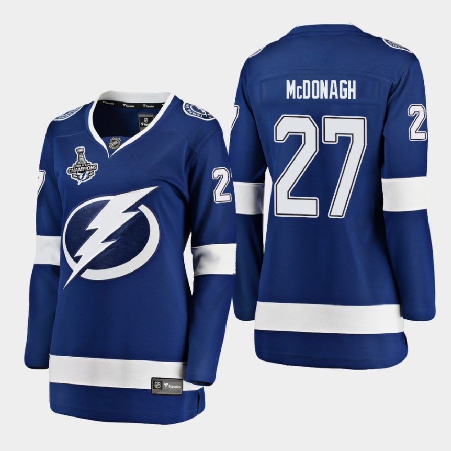 women lightning ryan mcdonagh blue 2020 stanley cup champions home breakaway player jersey