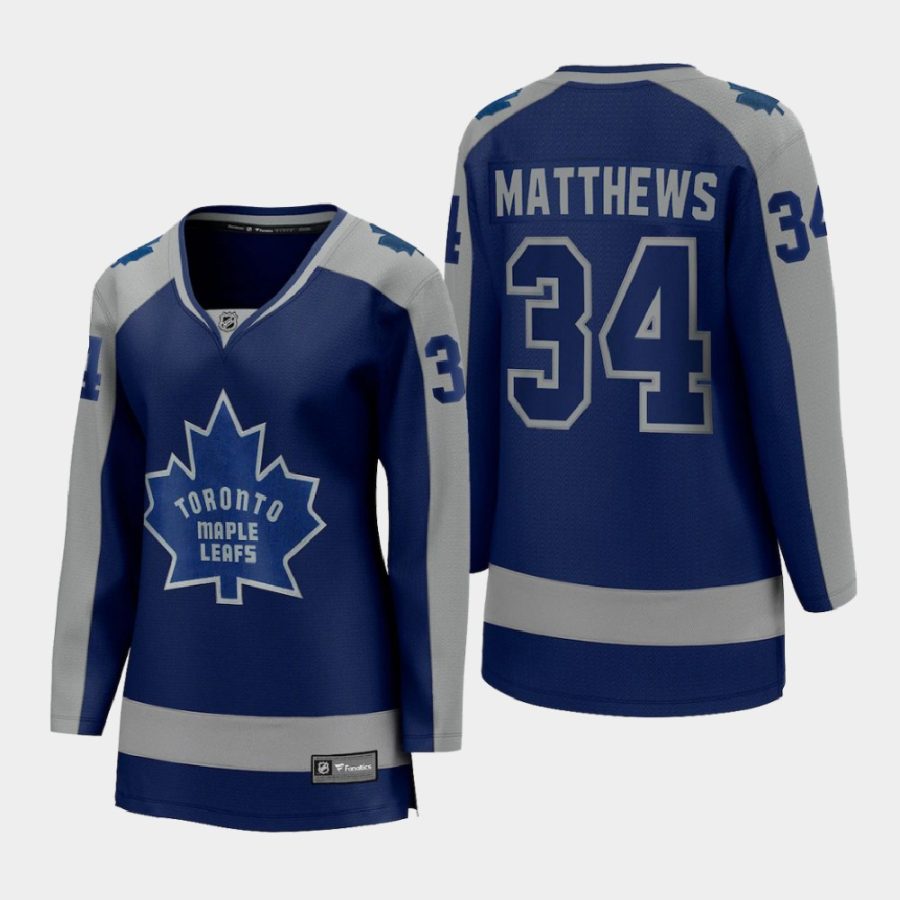 women maple leafs auston matthews royal 2020 21 reverse retro special edition breakaway player jersey