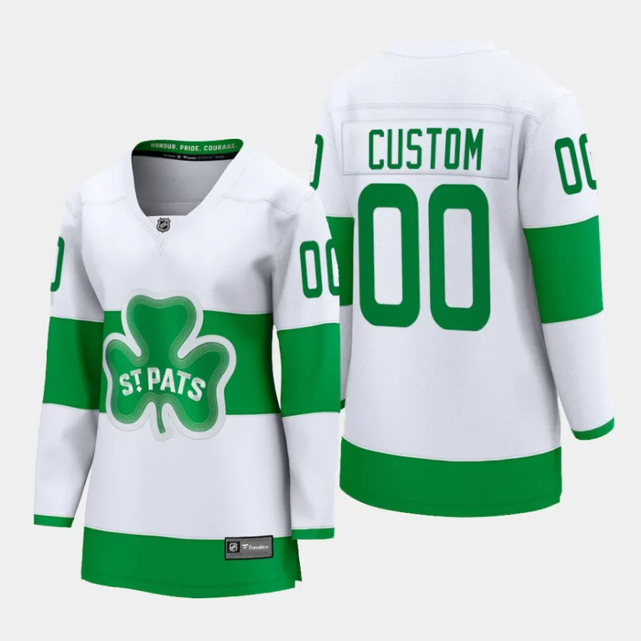 women maple leafs custom white 2024 st. patricks alternate premier breakaway jersey