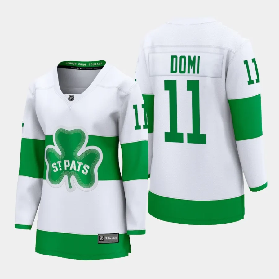 women maple leafs max domi white 2024 st. patricks alternate premier breakaway player jersey